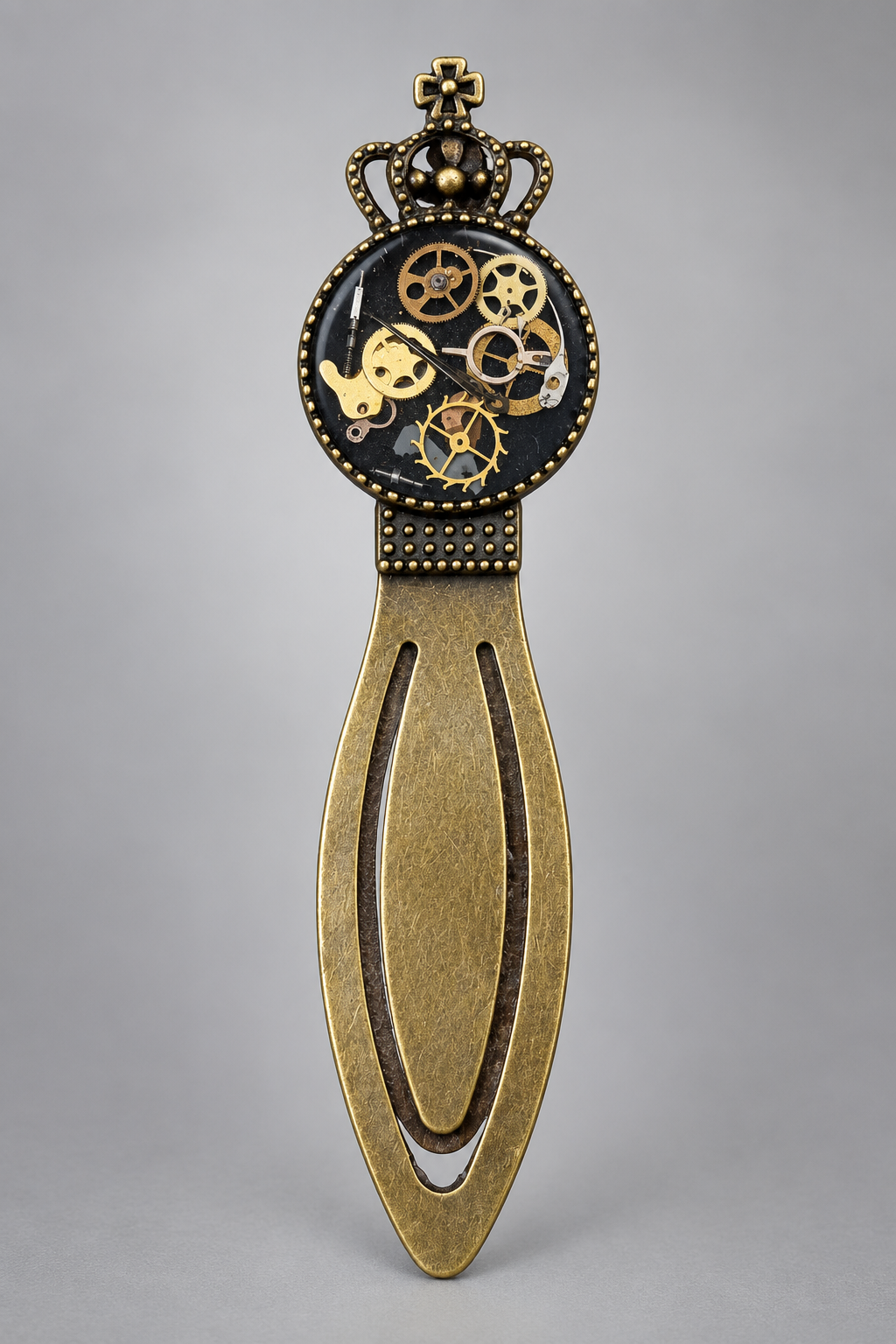 Steampunk Crown Bookmark with Antique Watch Parts