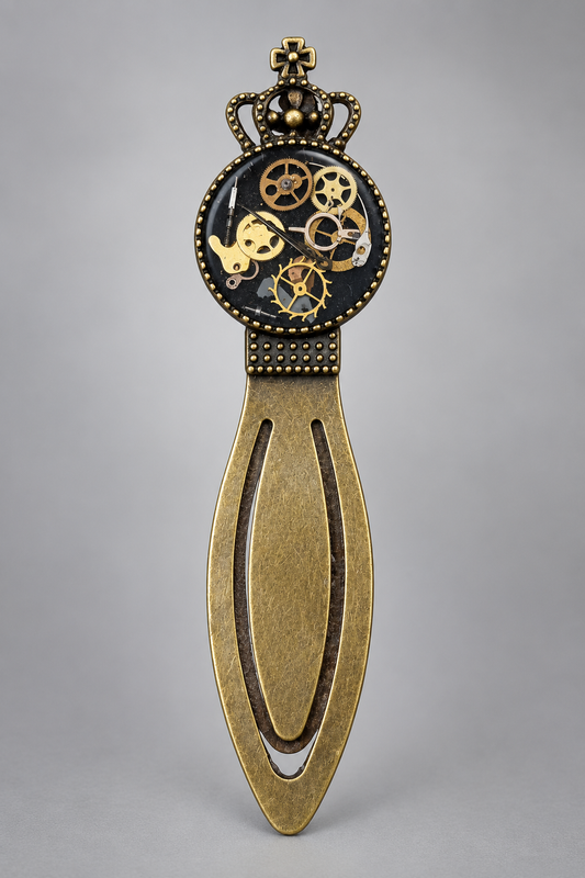 Steampunk Crown Bookmark with Antique Watch Parts