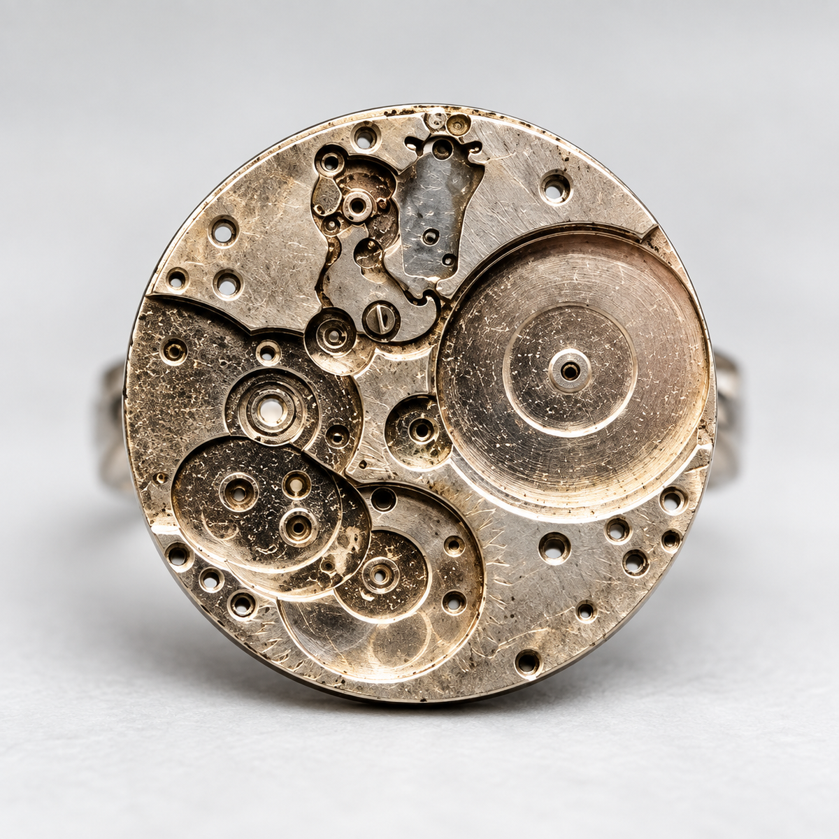 Vintage Wristwatch Plate Ring