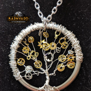 Steampunk Tree of Life Pendant, Steampunk Necklace, Tree of Life, Industrial Necklace