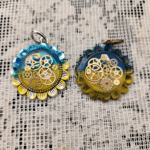 Ukrainian Sunflower Pendant or Keychain