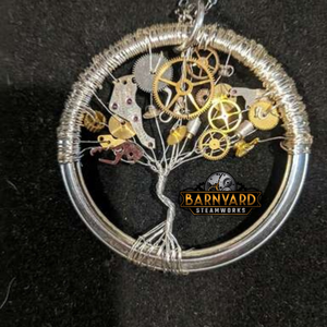 Steampunk Tree of Life Pendant, Steampunk Necklace, Tree of Life, Industrial Necklace