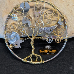 Steampunk Tree of Life Pendant, Steampunk Necklace, Tree of Life, Industrial Necklace