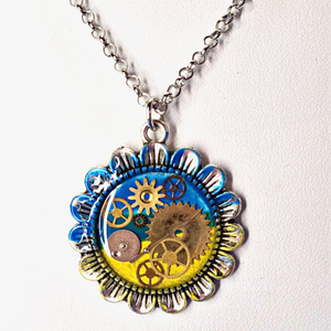 Ukrainian Sunflower Pendant or Keychain