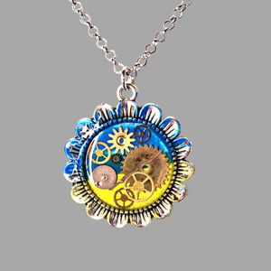 Ukrainian Sunflower Pendant or Keychain