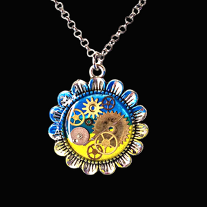 Ukrainian Sunflower Pendant or Keychain