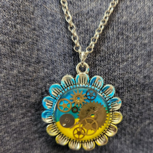 Ukrainian Sunflower Pendant or Keychain