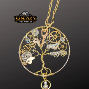 Steampunk Tree of Life Pendant, Steampunk Necklace, Tree of Life, Industrial Necklace