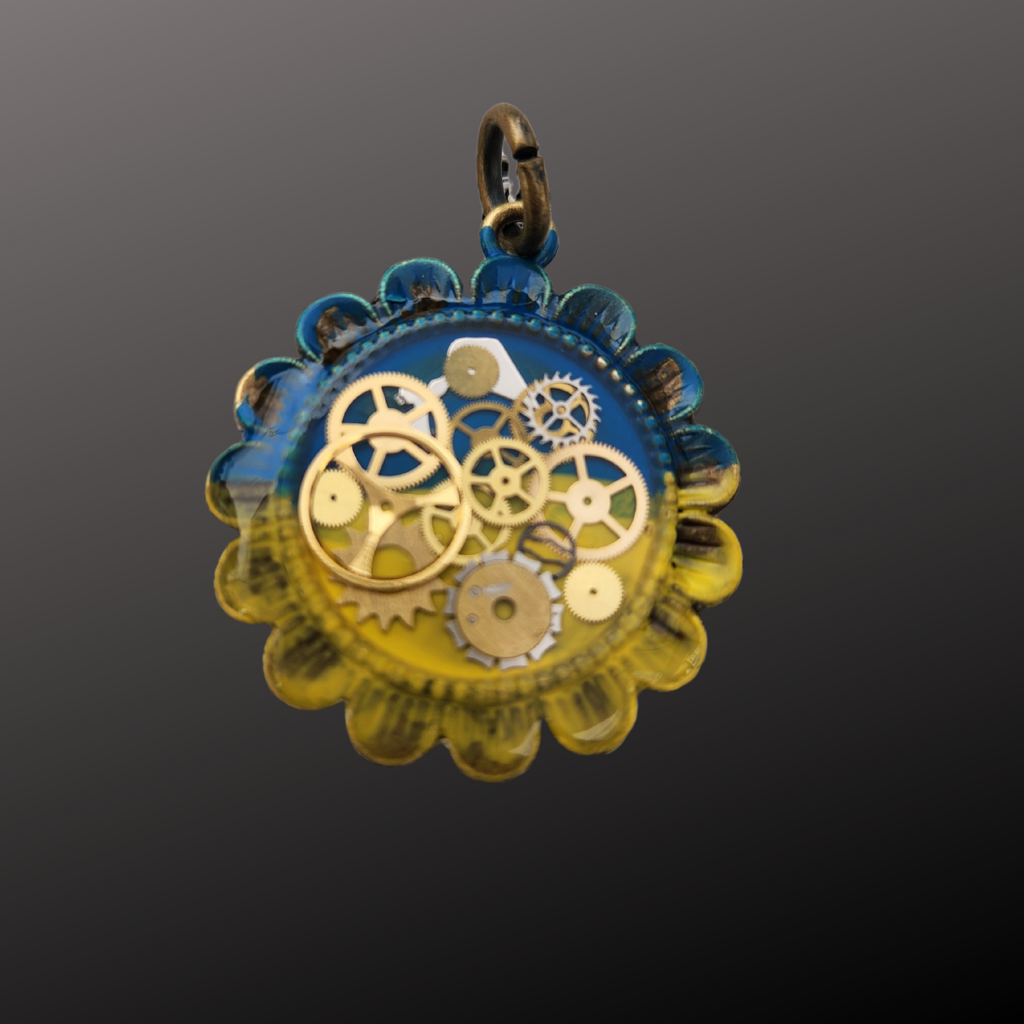 Ukrainian Sunflower Pendant or Keychain