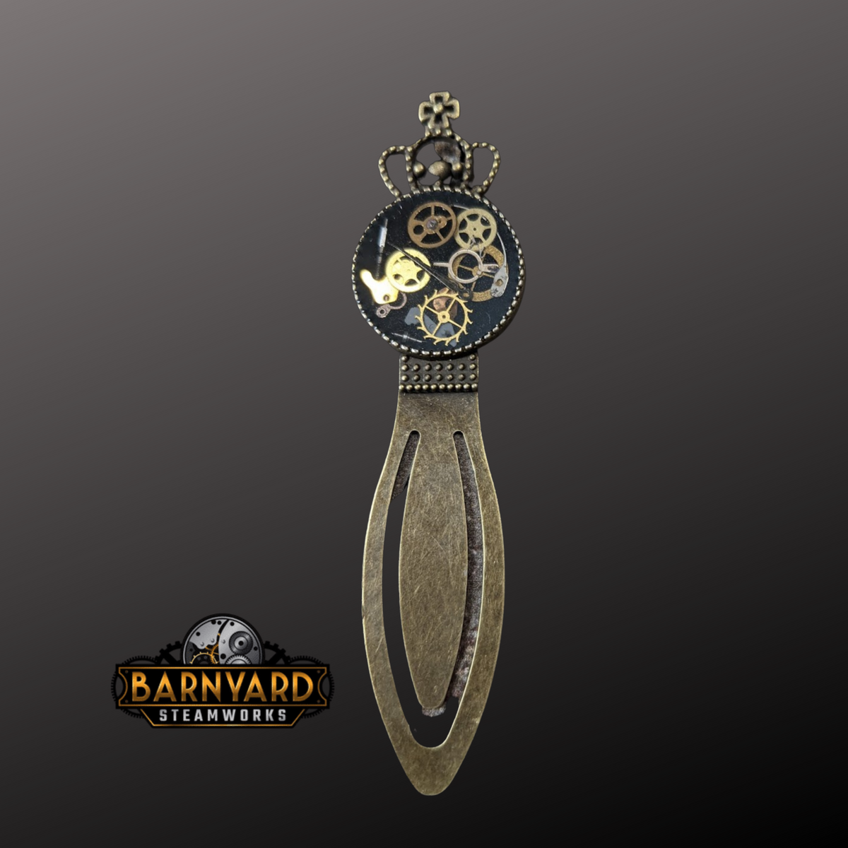 Steampunk Crown Bookmark with Antique Watch Parts