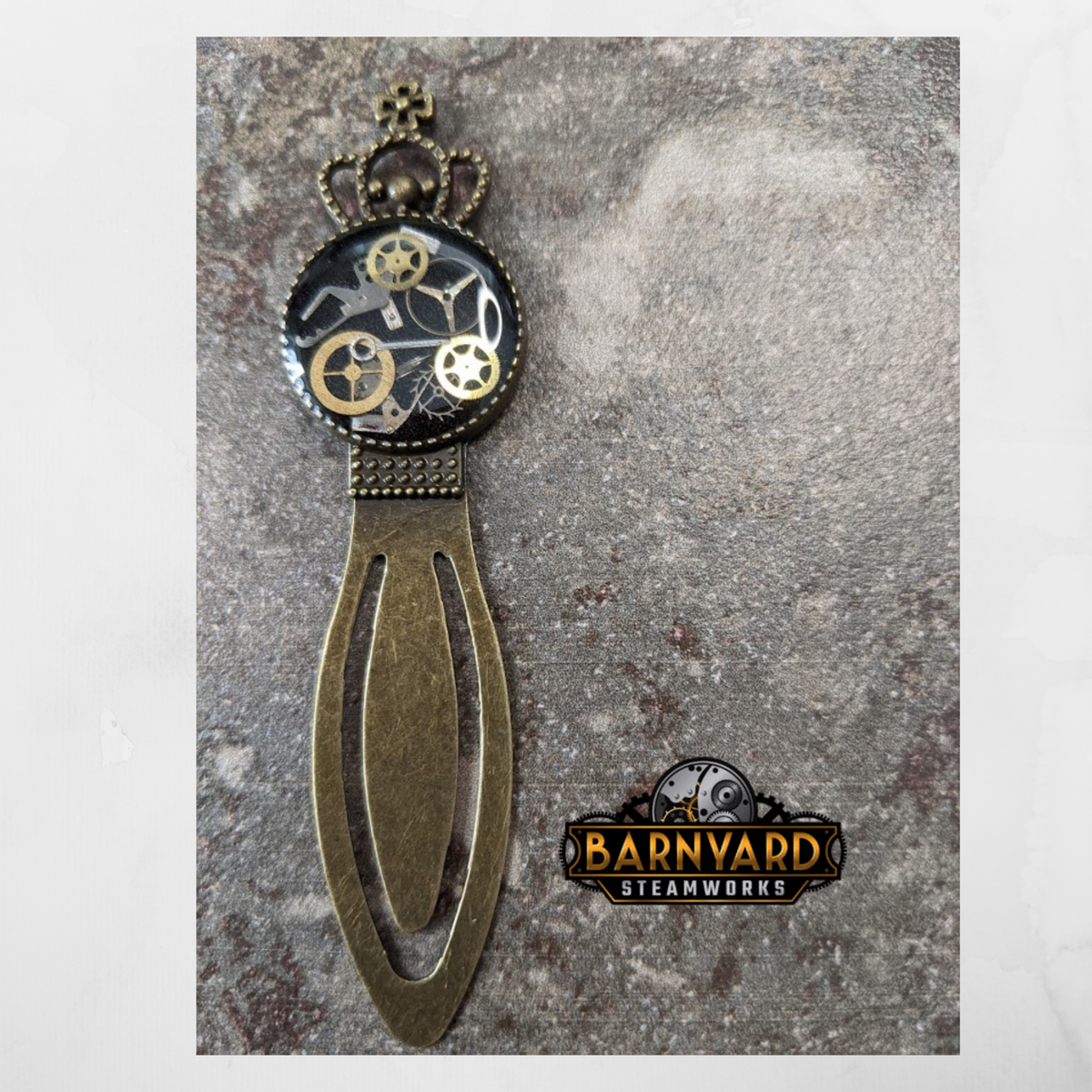 Steampunk Crown Bookmark with Antique Watch Parts